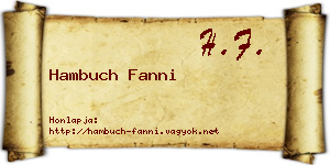 Hambuch Fanni névjegykártya