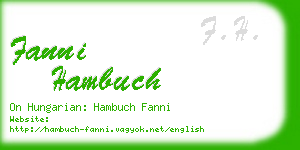 fanni hambuch business card